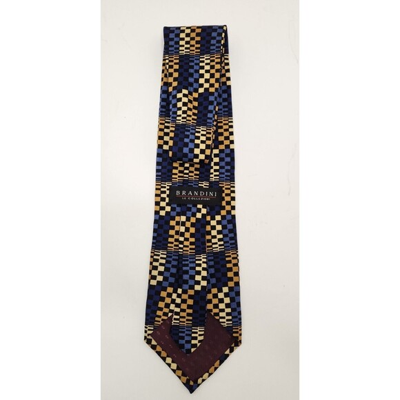Brandini Le‎ Collezioni Neck Tie Multicolor Geometric 100% Silk Made In USA - Picture 2 of 4